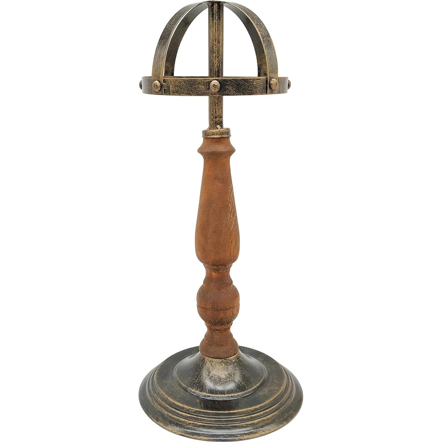 Soporte para Sombreros Owlgift de Metal y Madera Rústica - Bronce