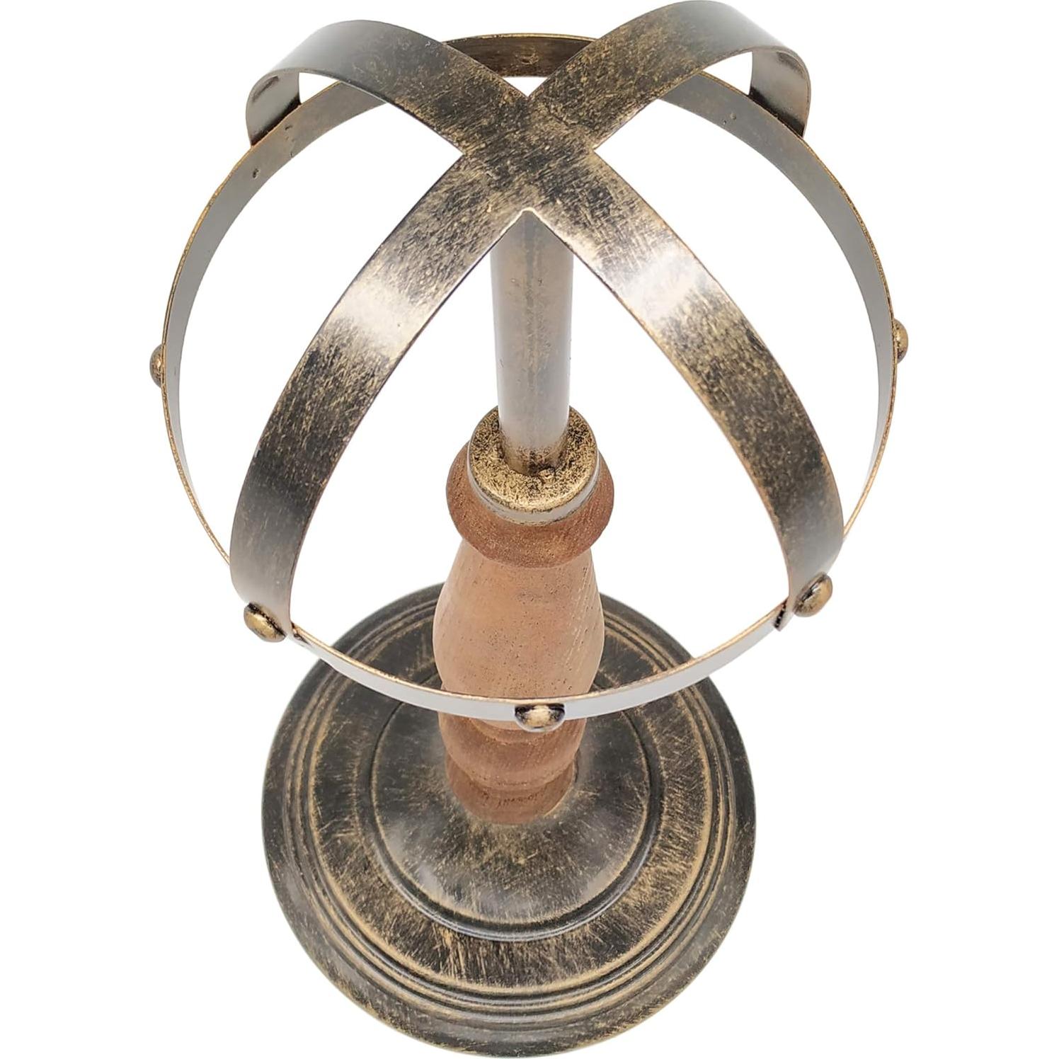 Soporte para Sombreros Owlgift de Metal y Madera Rústica - Bronce