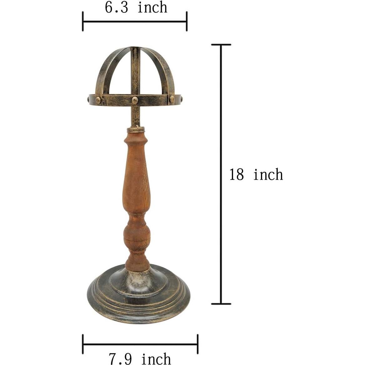Soporte para Sombreros Owlgift de Metal y Madera Rústica - Bronce