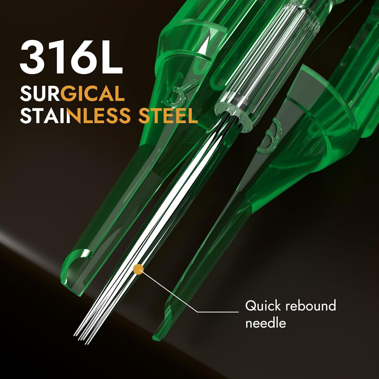 Cartuchos de Agujas de Tatuaje Yuelong 1003RL 20 Piezas Esterilizadas