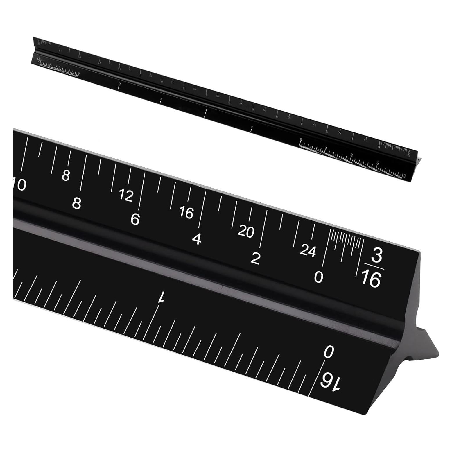 Regla Triangular de Aluminio DSUWAZU 30.48 cm 6 Escalas