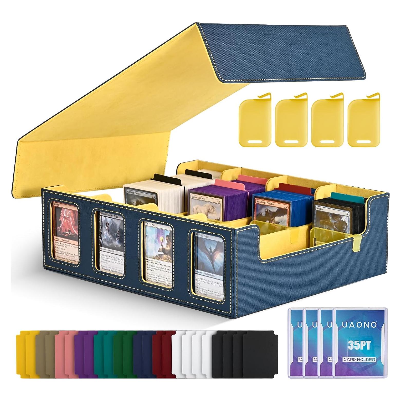 Caja de Almacenamiento UAONO para 2400 Cartas - Azul y Amarillo