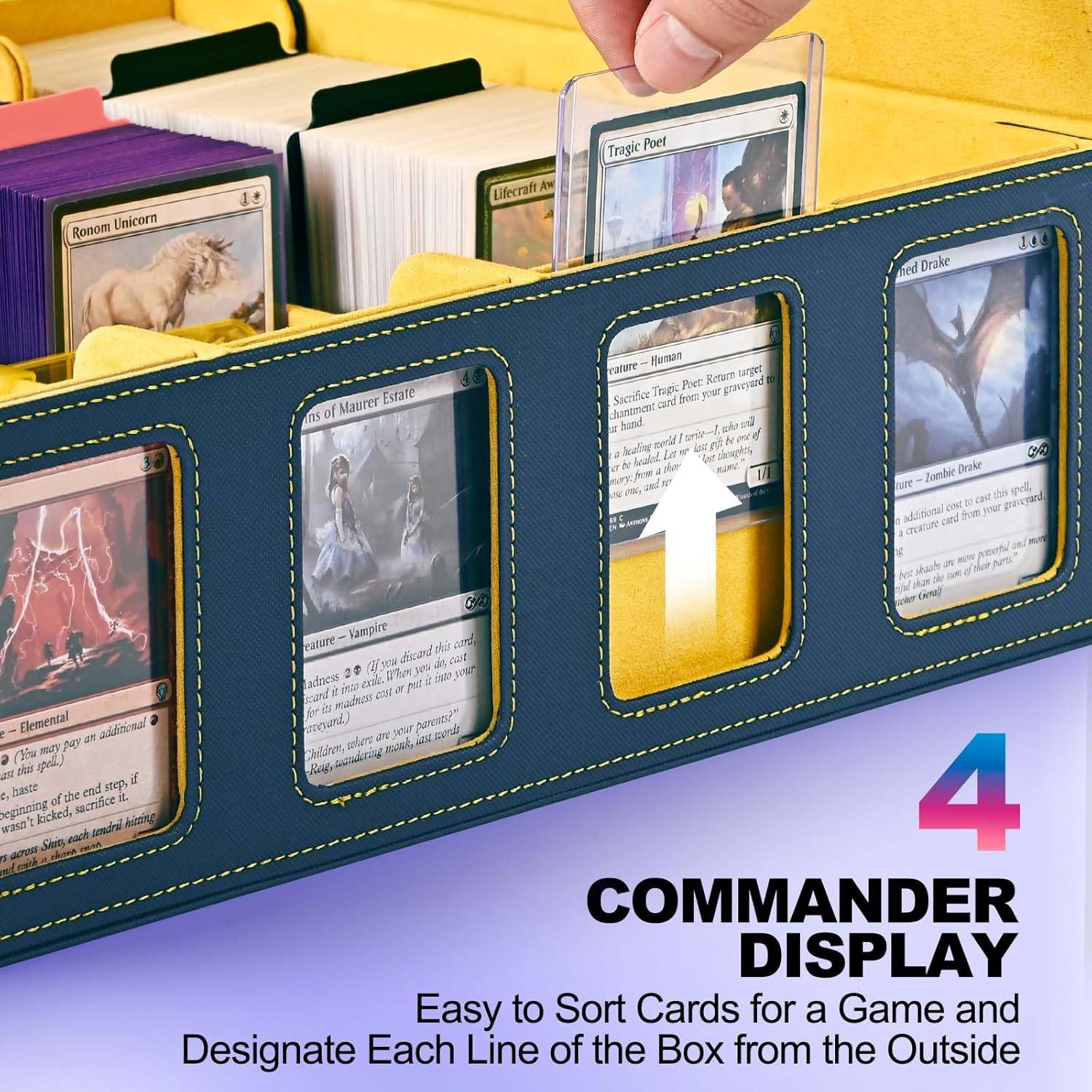 Caja de Almacenamiento UAONO para 2400 Cartas - Azul y Amarillo