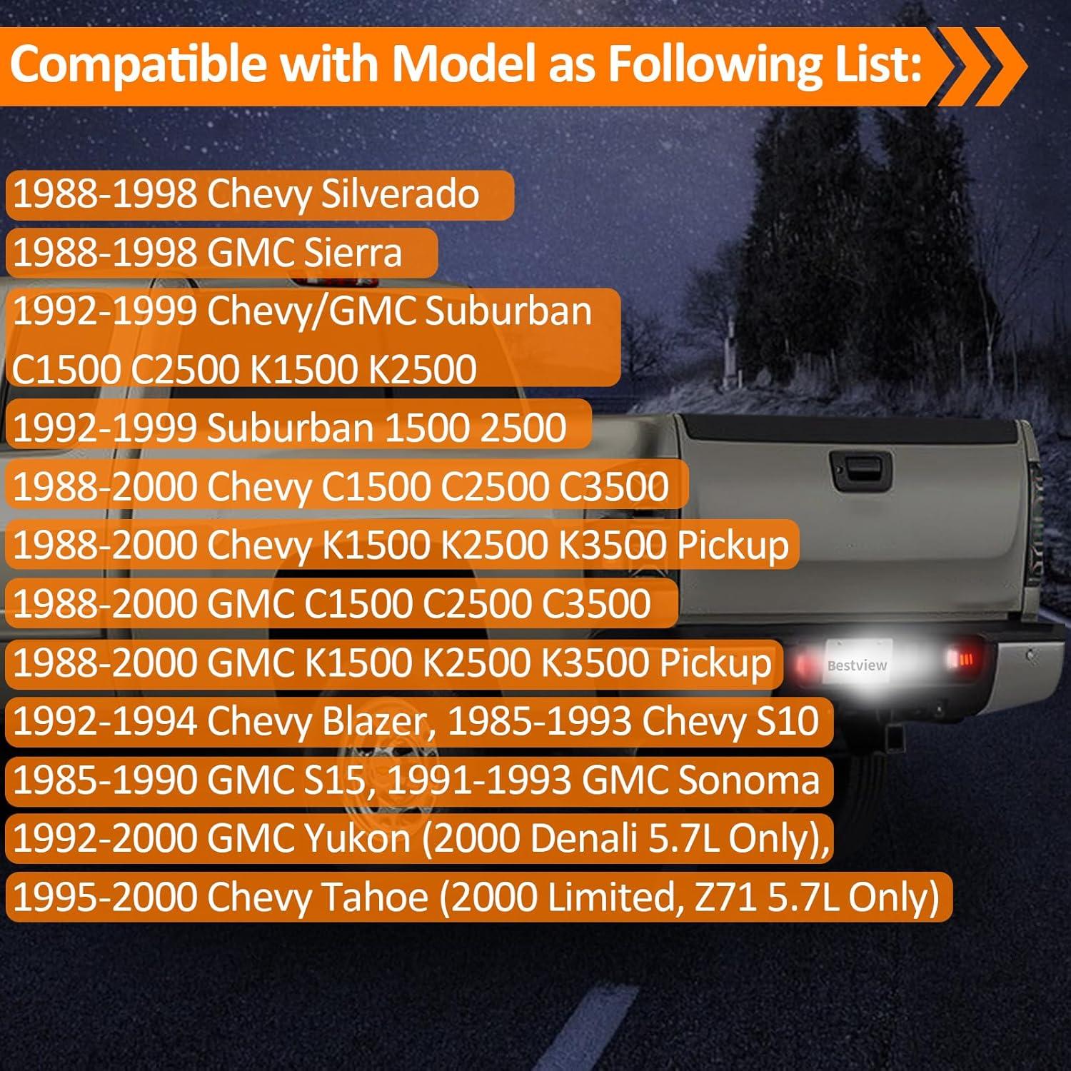 Luces de Placa LED Mejorvista Neón Rojo para Chevy 1988-2000