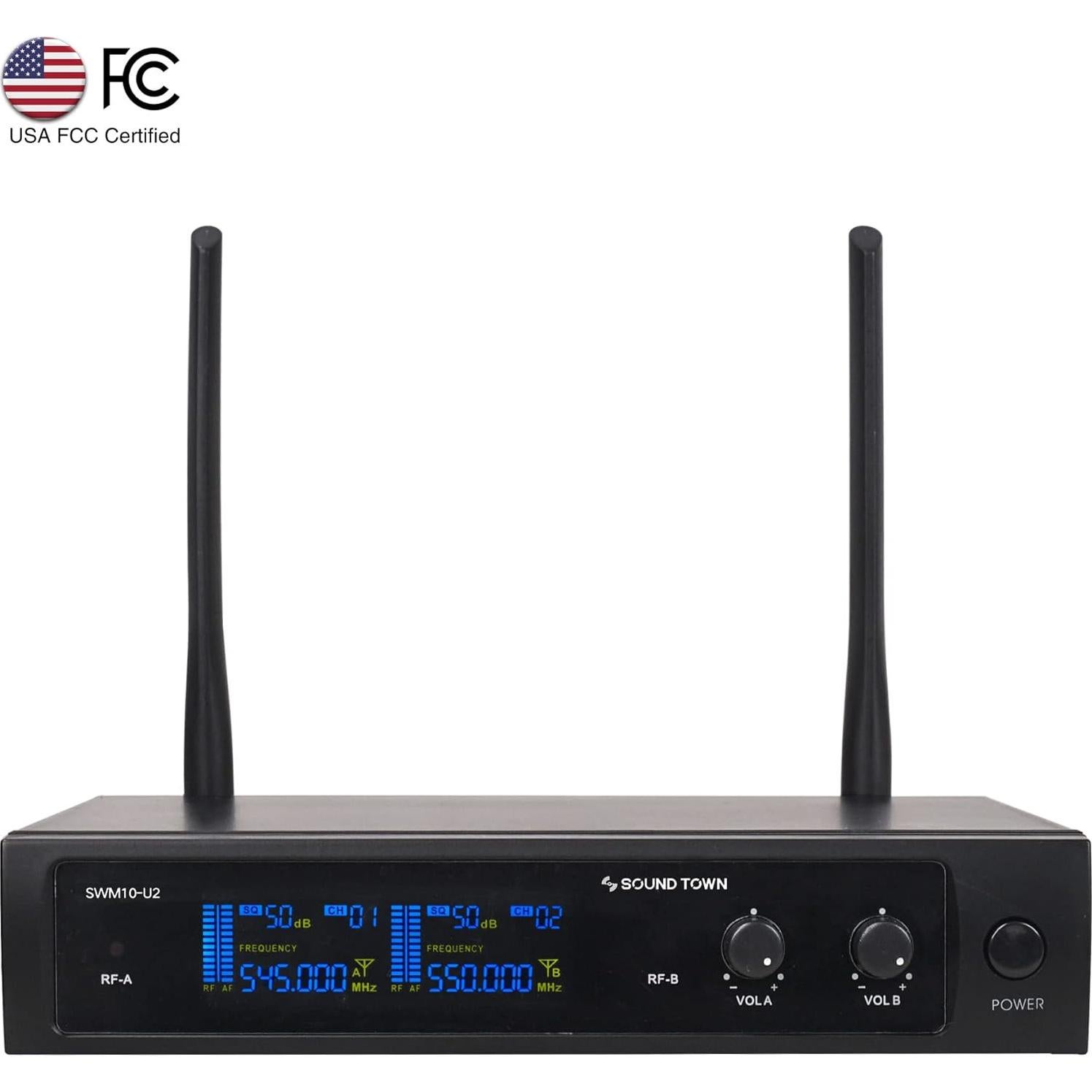 Sistema de micrófono inalámbrico UHF Sound Town SWM10-U2HH 2 canales
