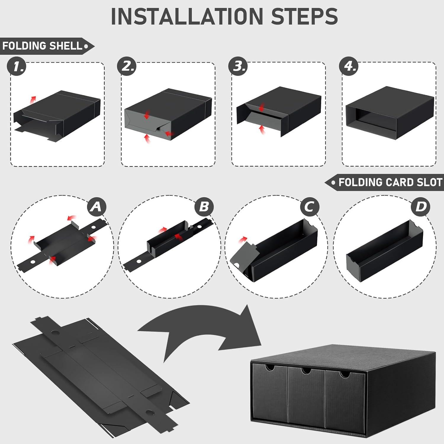 Caja de Almacenamiento de Cartas Homthy 9 Compartimentos 600 Cartas
