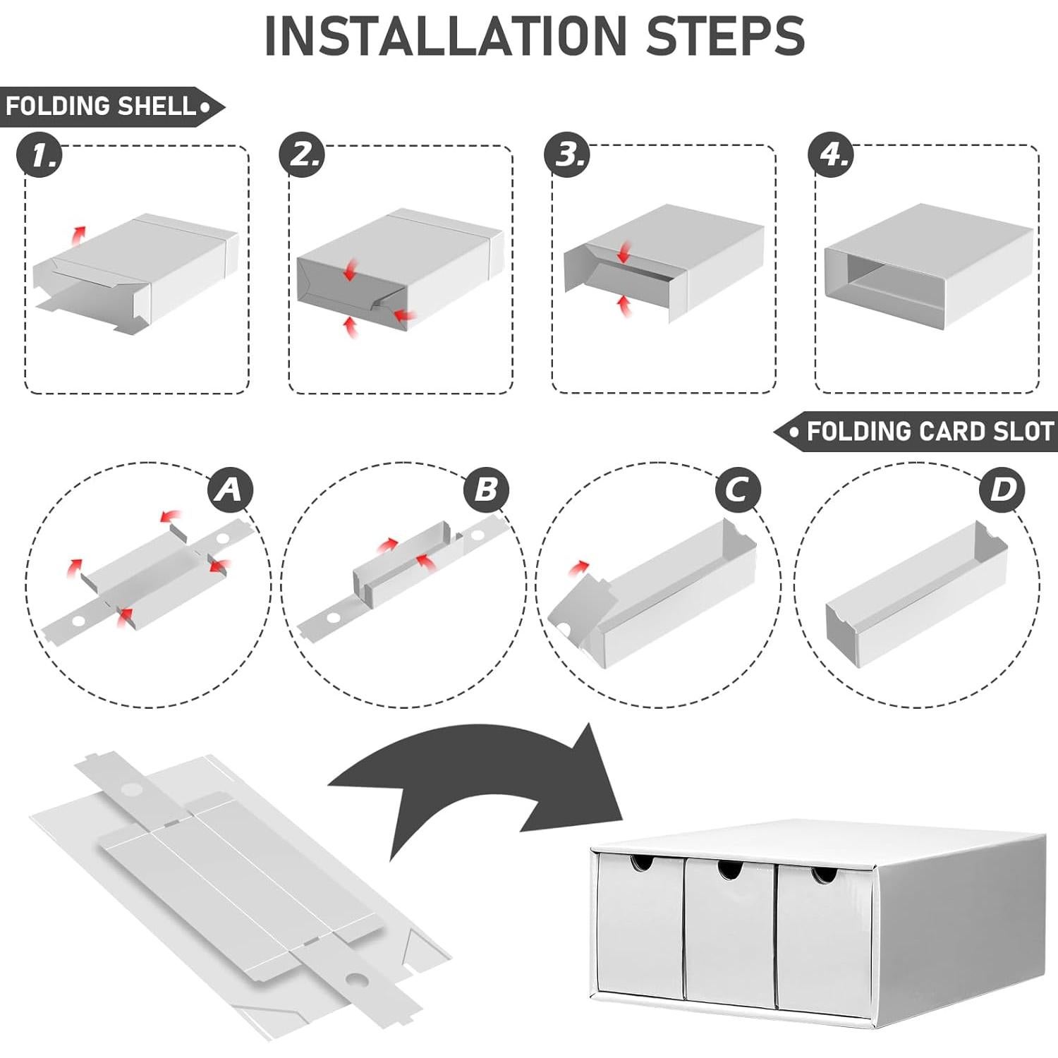 Caja de Almacenamiento Homthy para Cartas con 50 Divisores