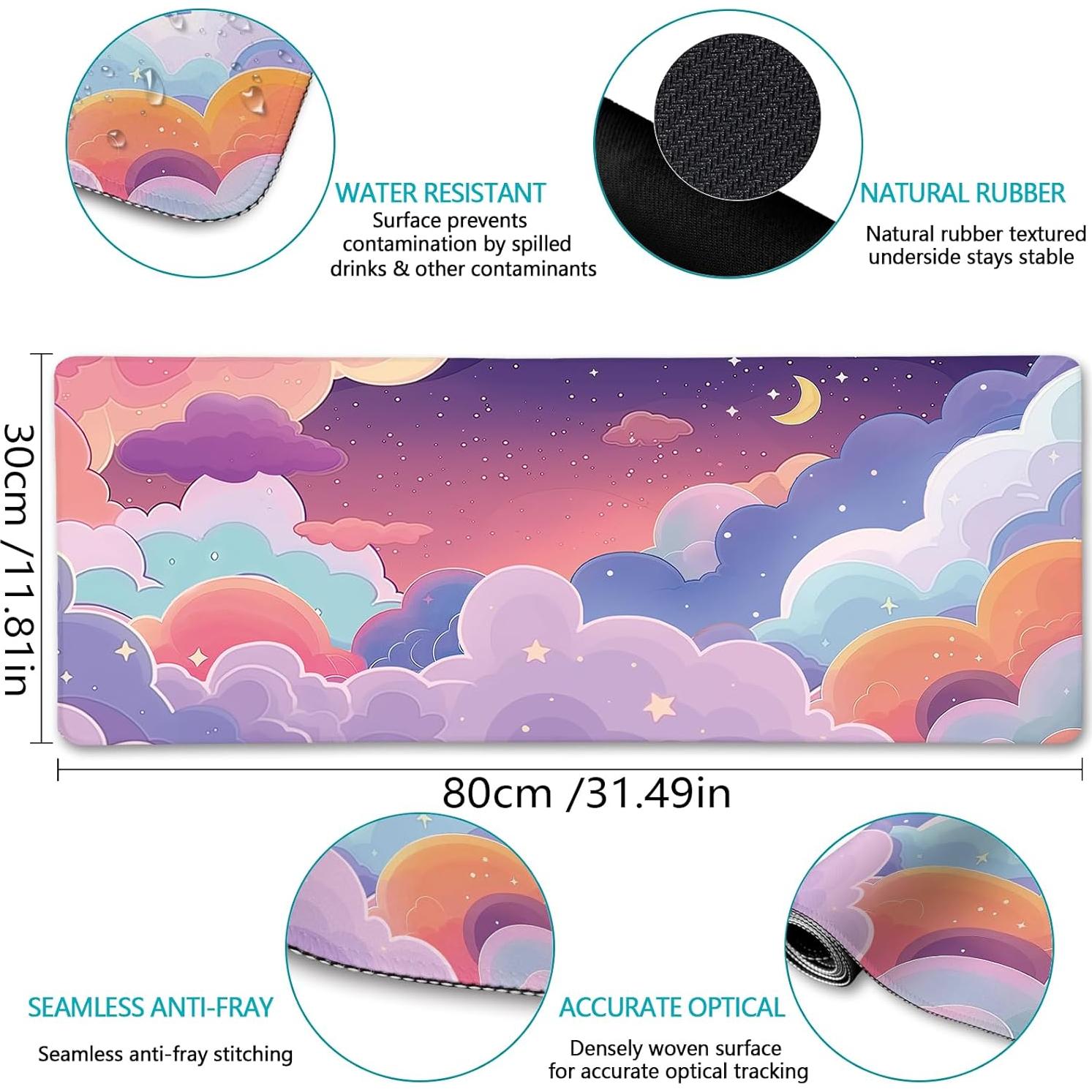 Alfombrilla de Ratón Grande LIMKRIAN Nubes Púrpuras 80x30cm