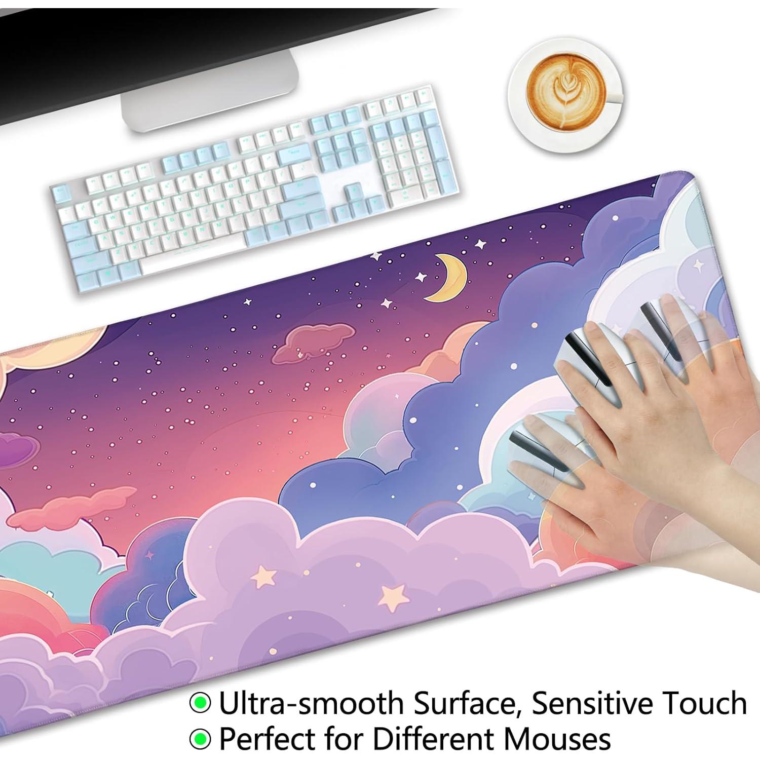 Alfombrilla de Ratón Grande LIMKRIAN Nubes Púrpuras 80x30cm