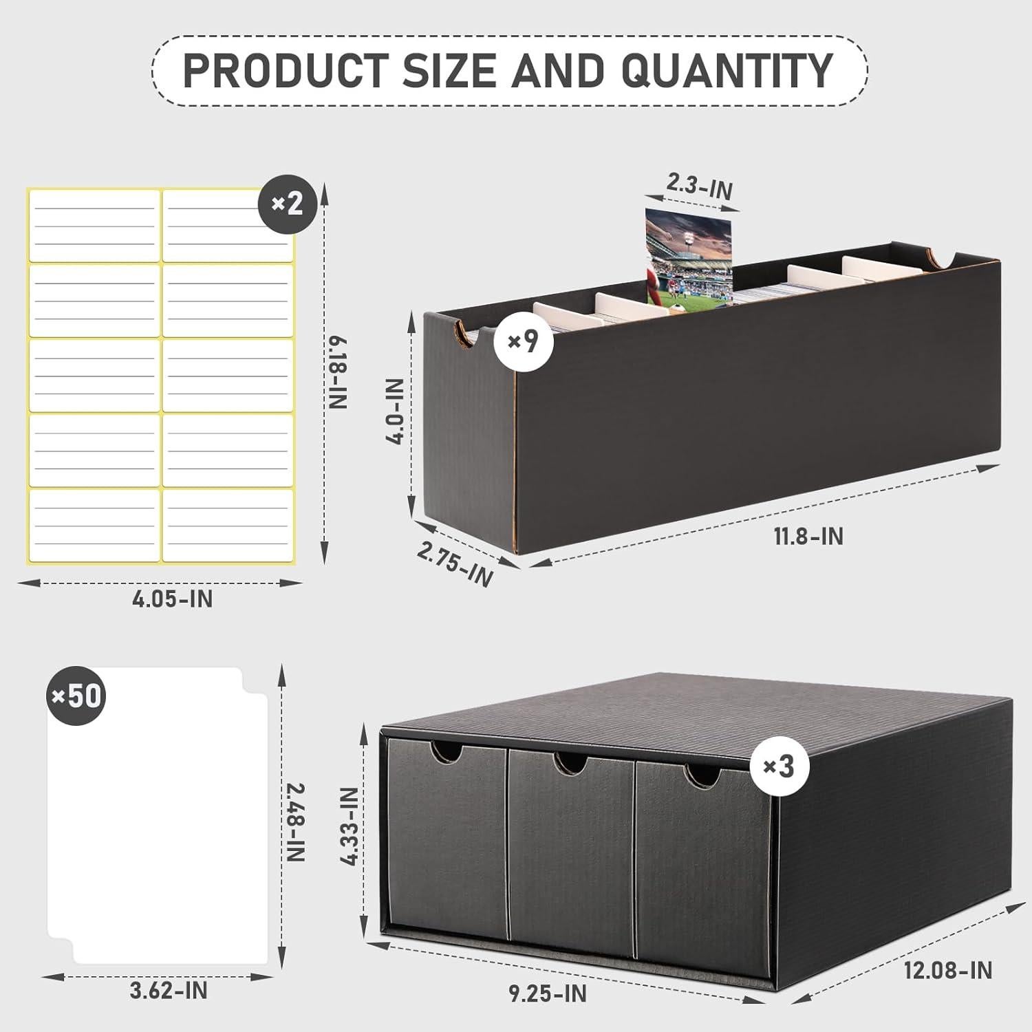 Caja de Almacenamiento Homthy 9 Paquetes para Cartas 600