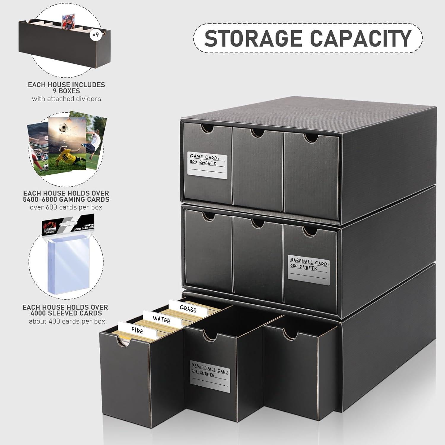 Caja de Almacenamiento Homthy 9 Paquetes para Cartas 600