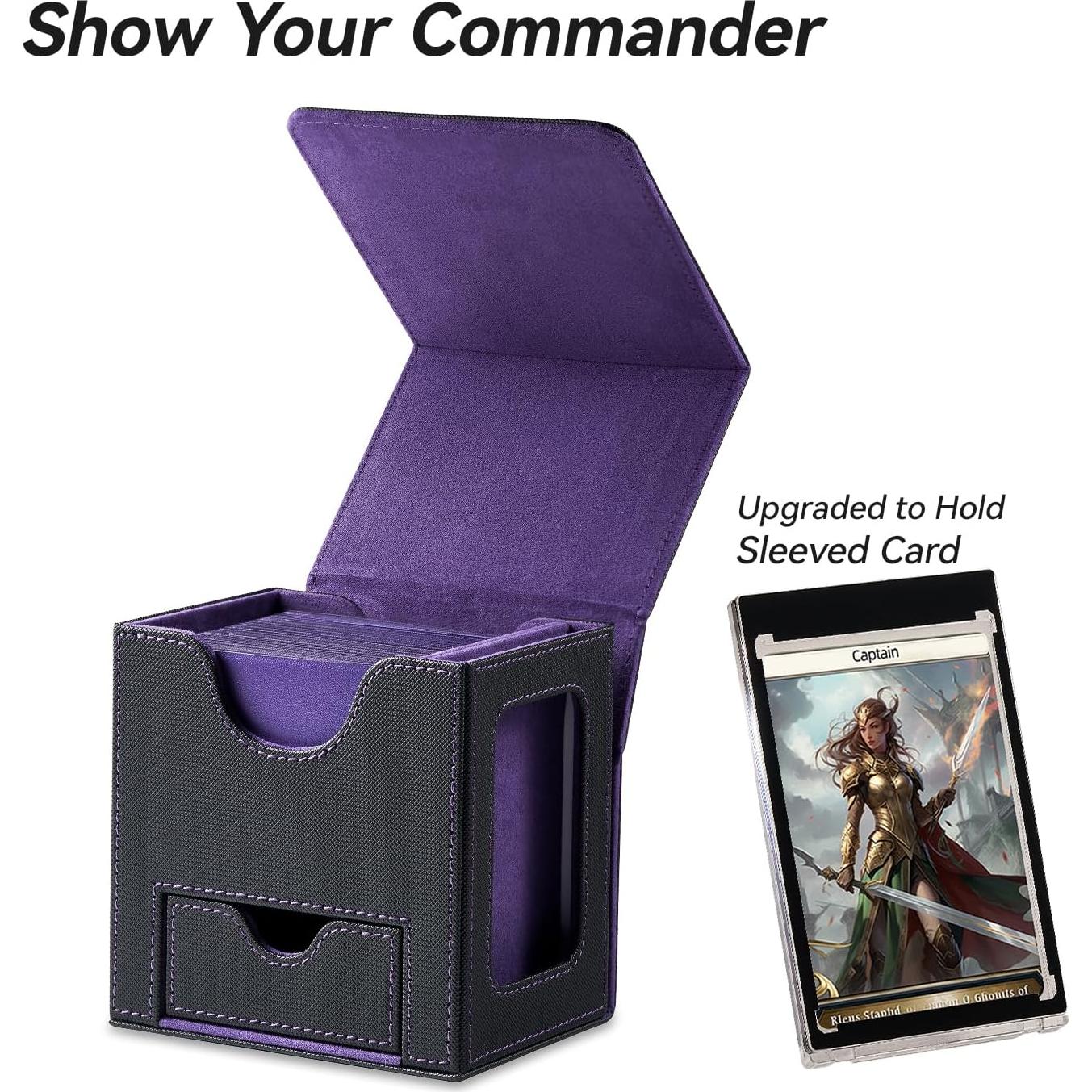 Caja para Cartas MTG Commander Mage Tech Plus - Negro/Púrpura