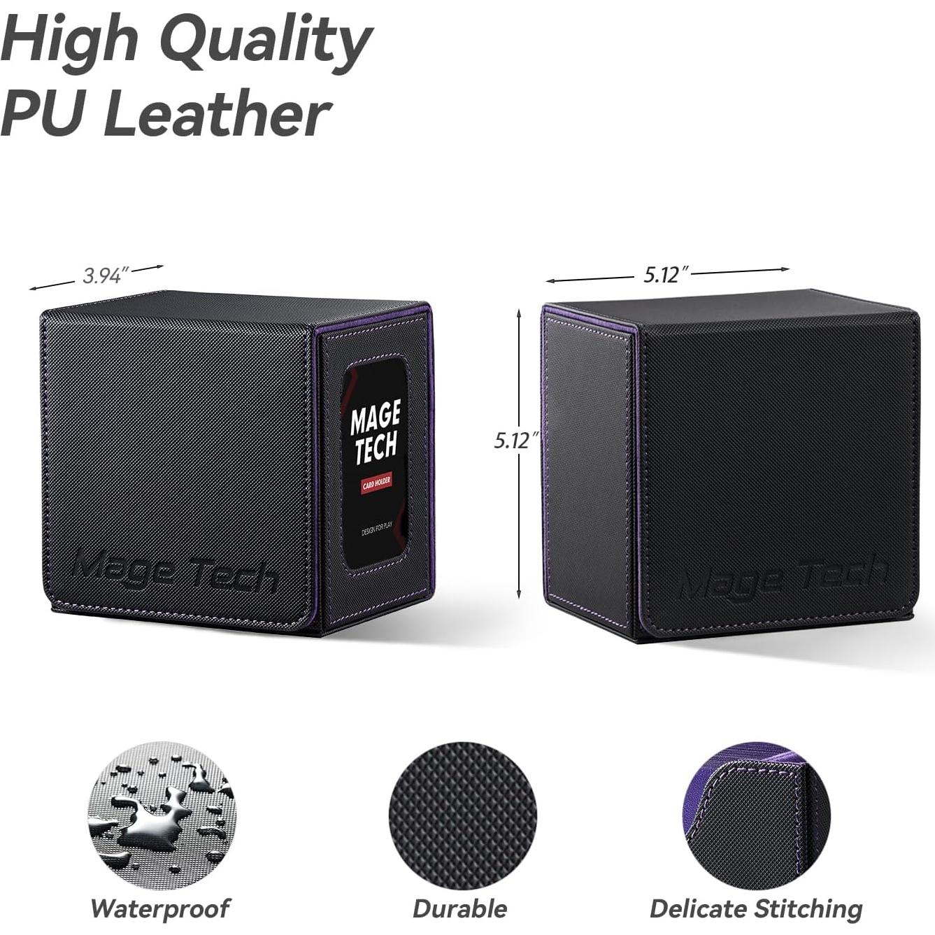 Caja para Cartas MTG Commander Mage Tech Plus - Negro/Púrpura