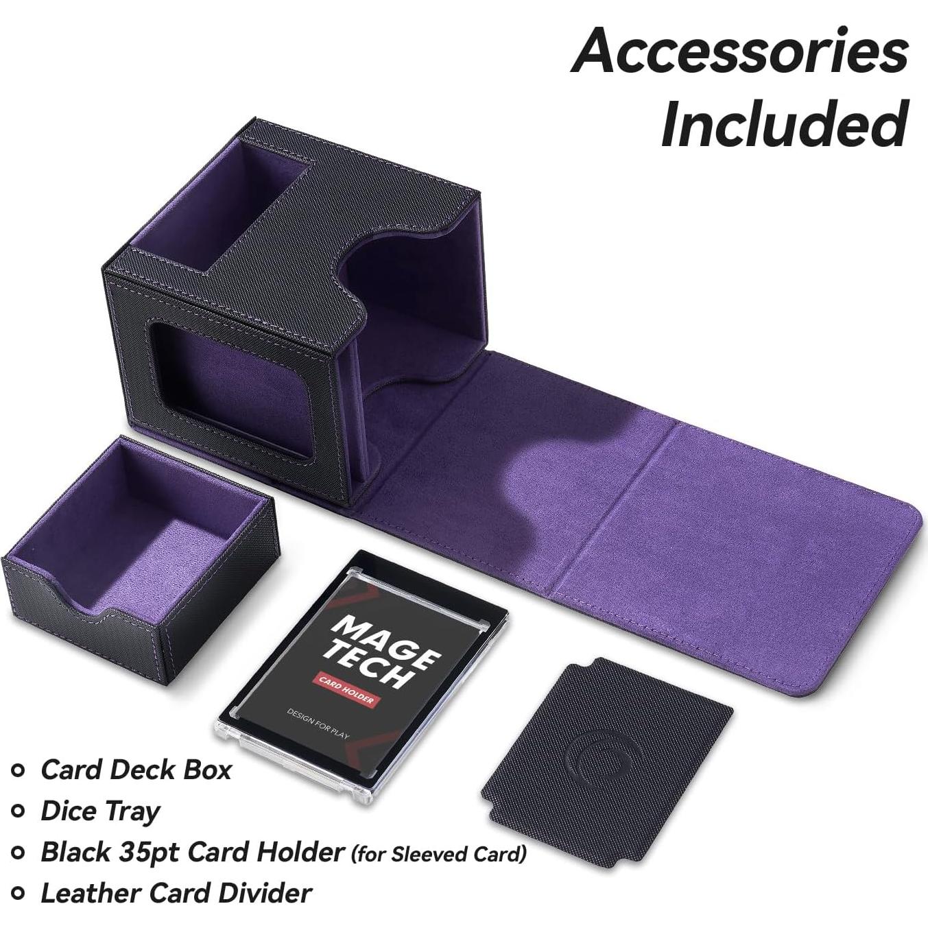 Caja para Cartas MTG Commander Mage Tech Plus - Negro/Púrpura