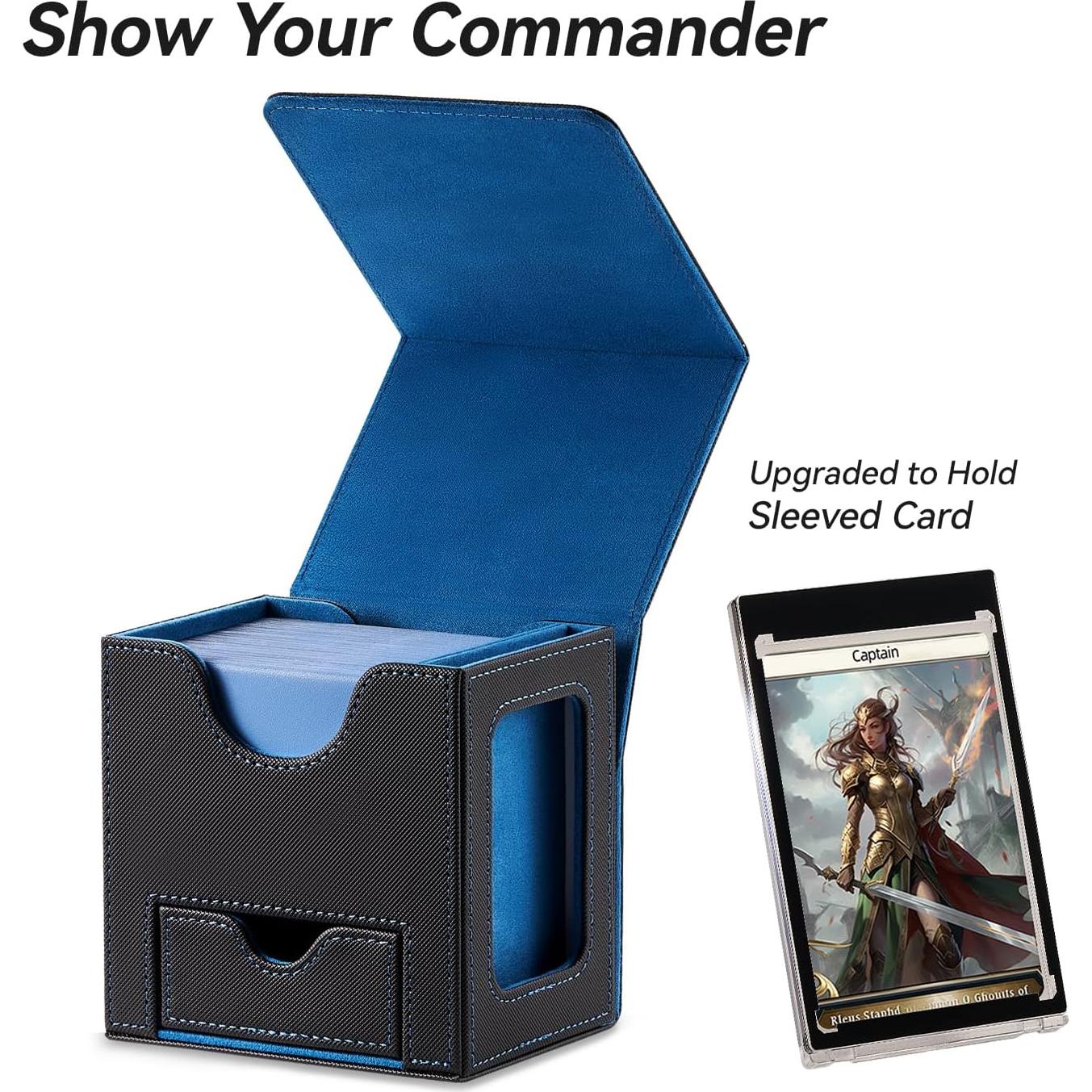 Caja de Cartas para MTG Commander Mage Tech - Negro/Azul