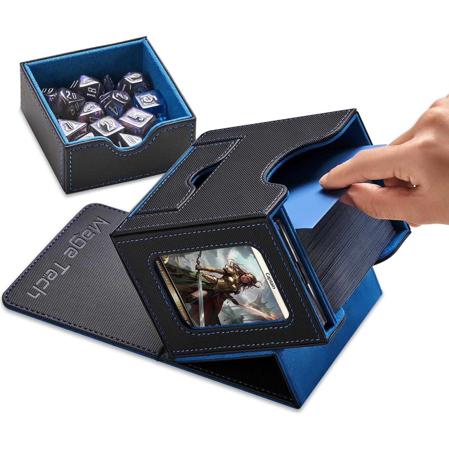 Caja de Cartas para MTG Commander Mage Tech - Negro/Azul