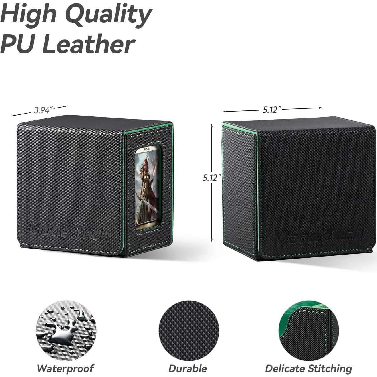 Caja para Cartas MTG Commander Mage Tech - 100 Cartas - Negro/Verde