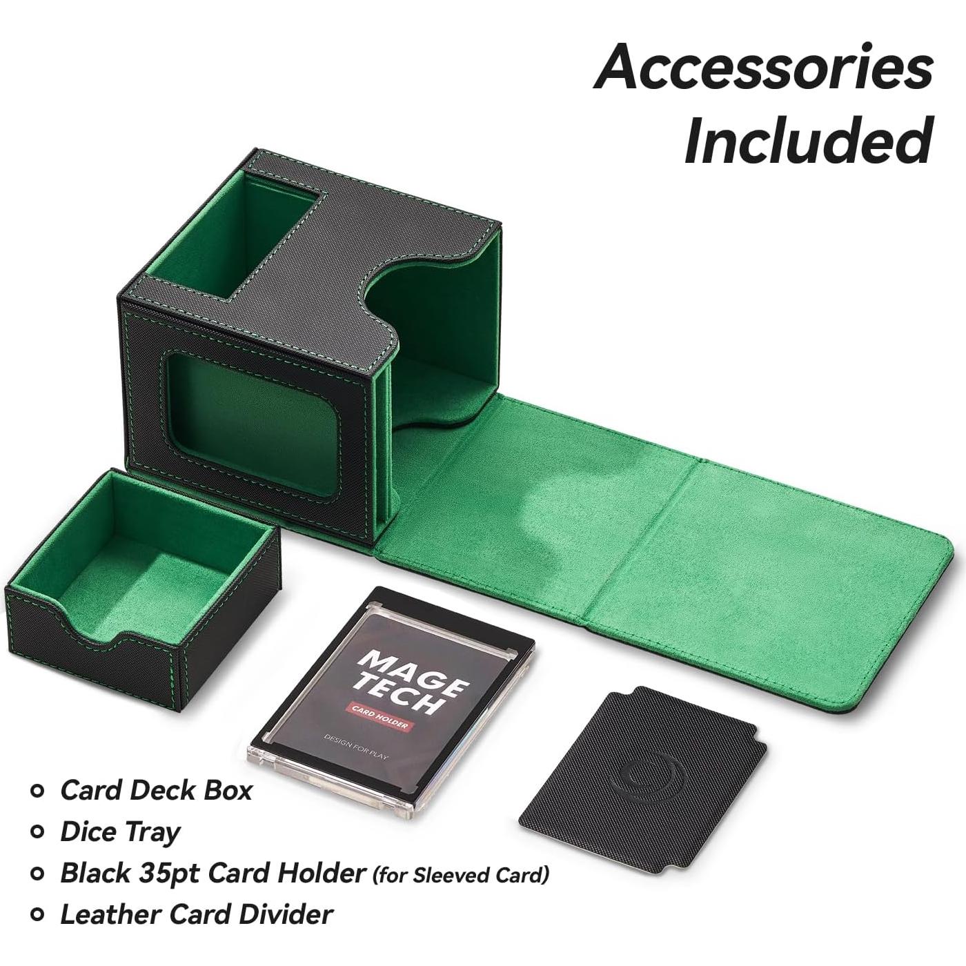 Caja para Cartas MTG Commander Mage Tech - 100 Cartas - Negro/Verde