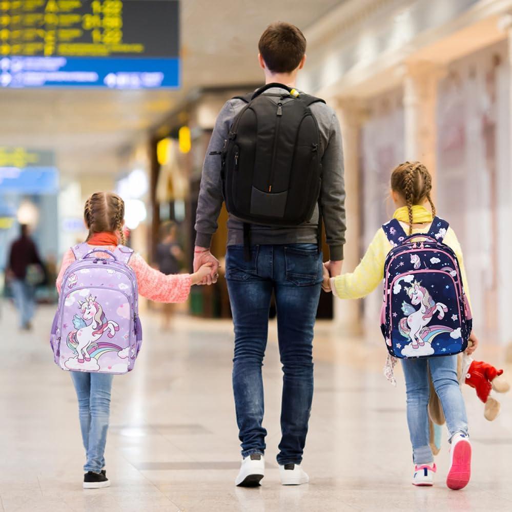 Mochila Escolar Niñas Unicornio Meisohua 3 en 1 Impermeable