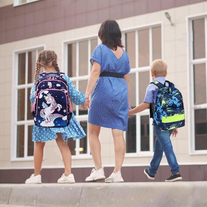 Mochila Escolar Niñas Unicornio Meisohua 3 en 1 Impermeable