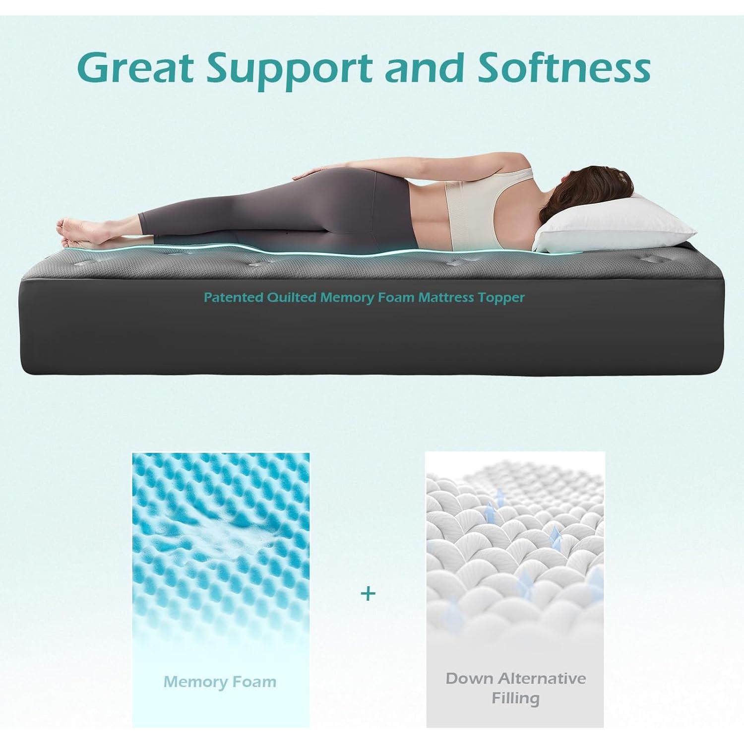 Colchón Topper Hansleep Twin Espuma Viscoelástica 99x191 cm