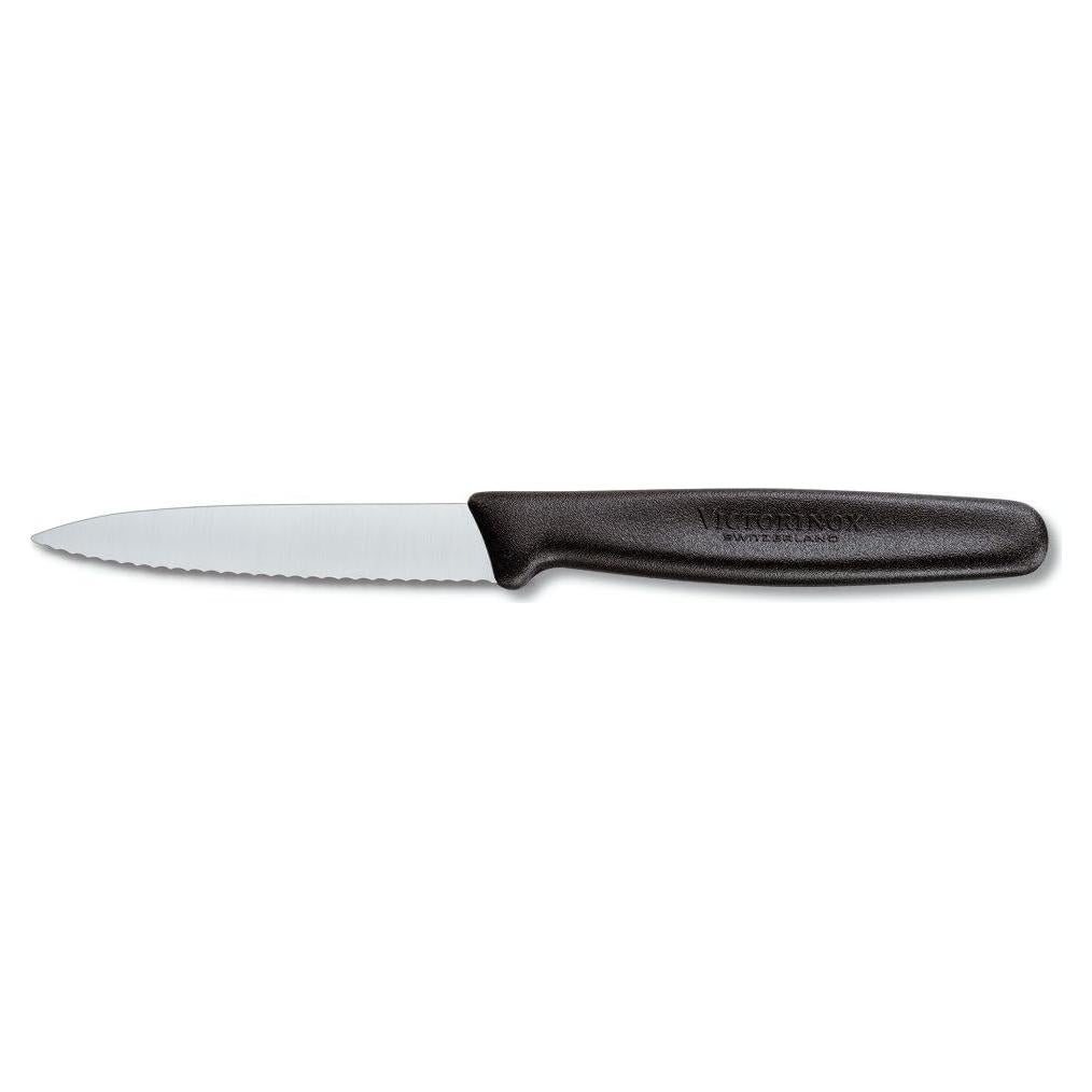 Cuchillo de Pelar Victorinox 8.3 cm Bisel Serrado Negro
