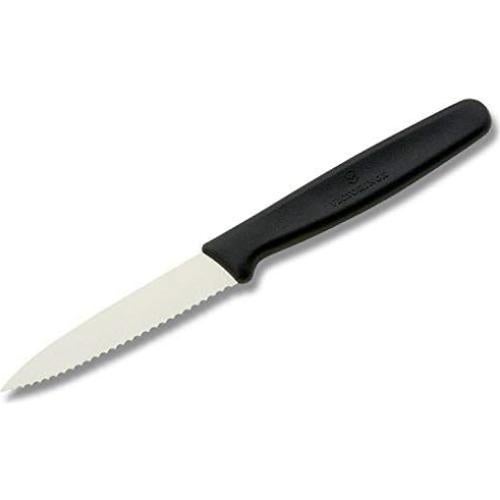 Cuchillo de Pelar Victorinox 8.3 cm Bisel Serrado Negro