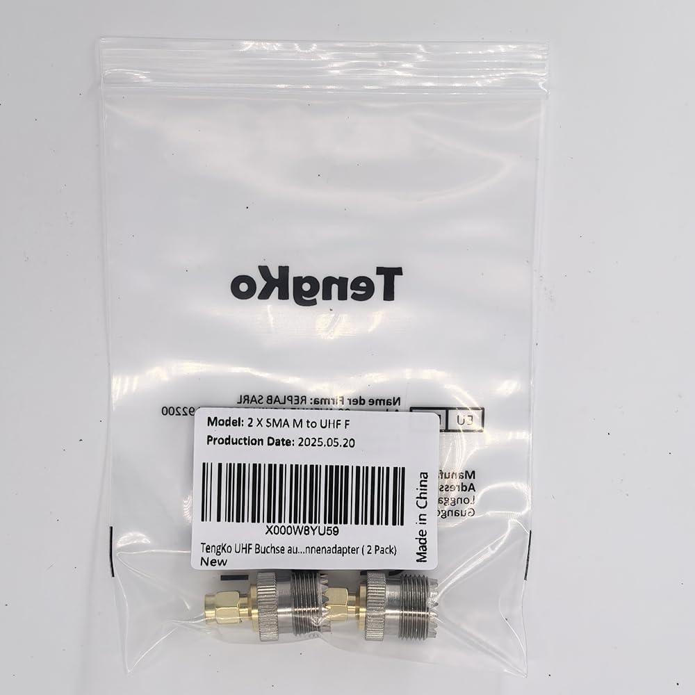 Adaptador UHF hembra a SMA macho TengKo - 2 paquetes