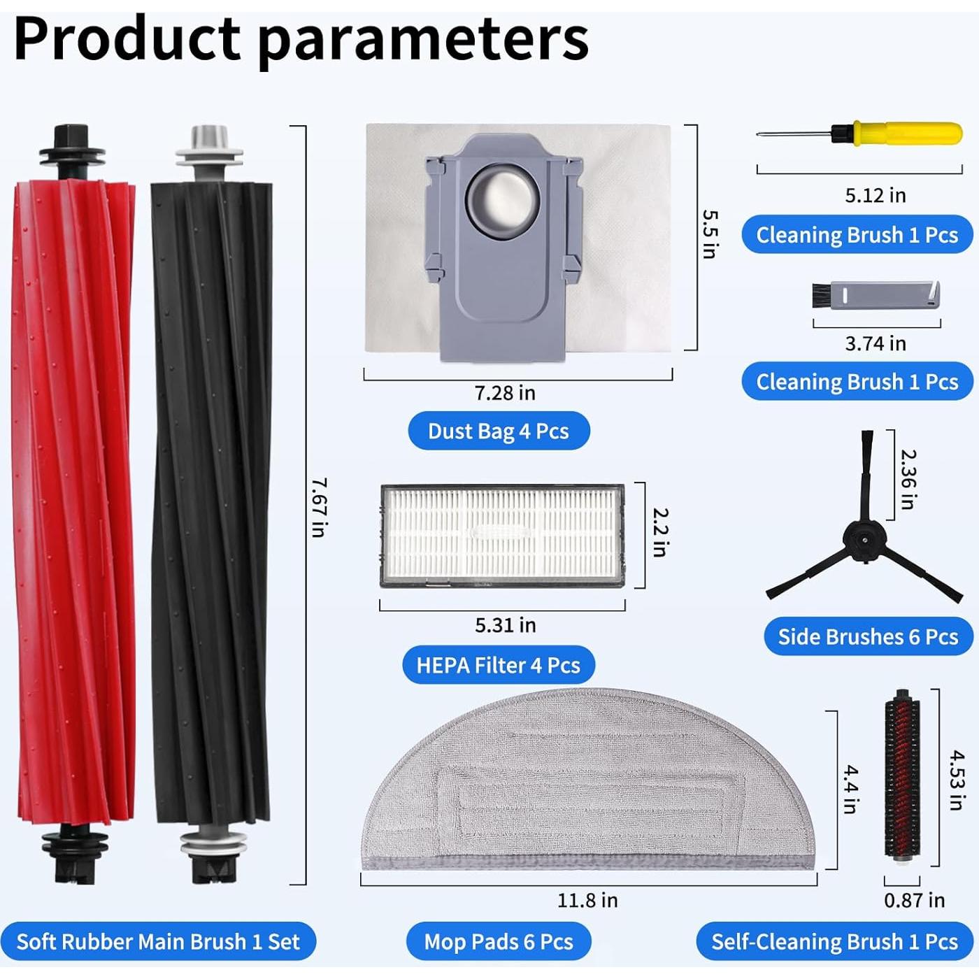 Kit de Accesorios 21 Piezas KELUKE para Roborock S8 Pro Ultra