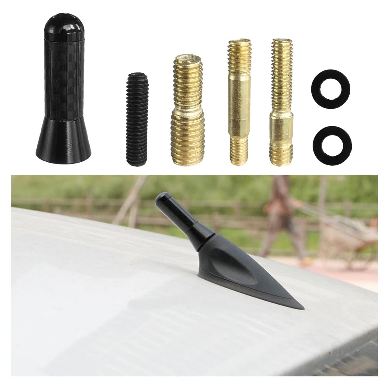 Antena Corta para Auto Augeny, Fibra de Carbono, Negro