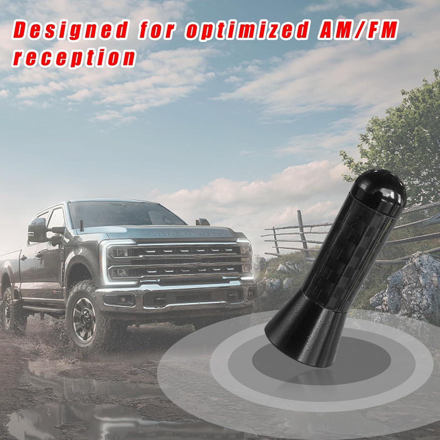 Antena Corta para Auto Augeny, Fibra de Carbono, Negro