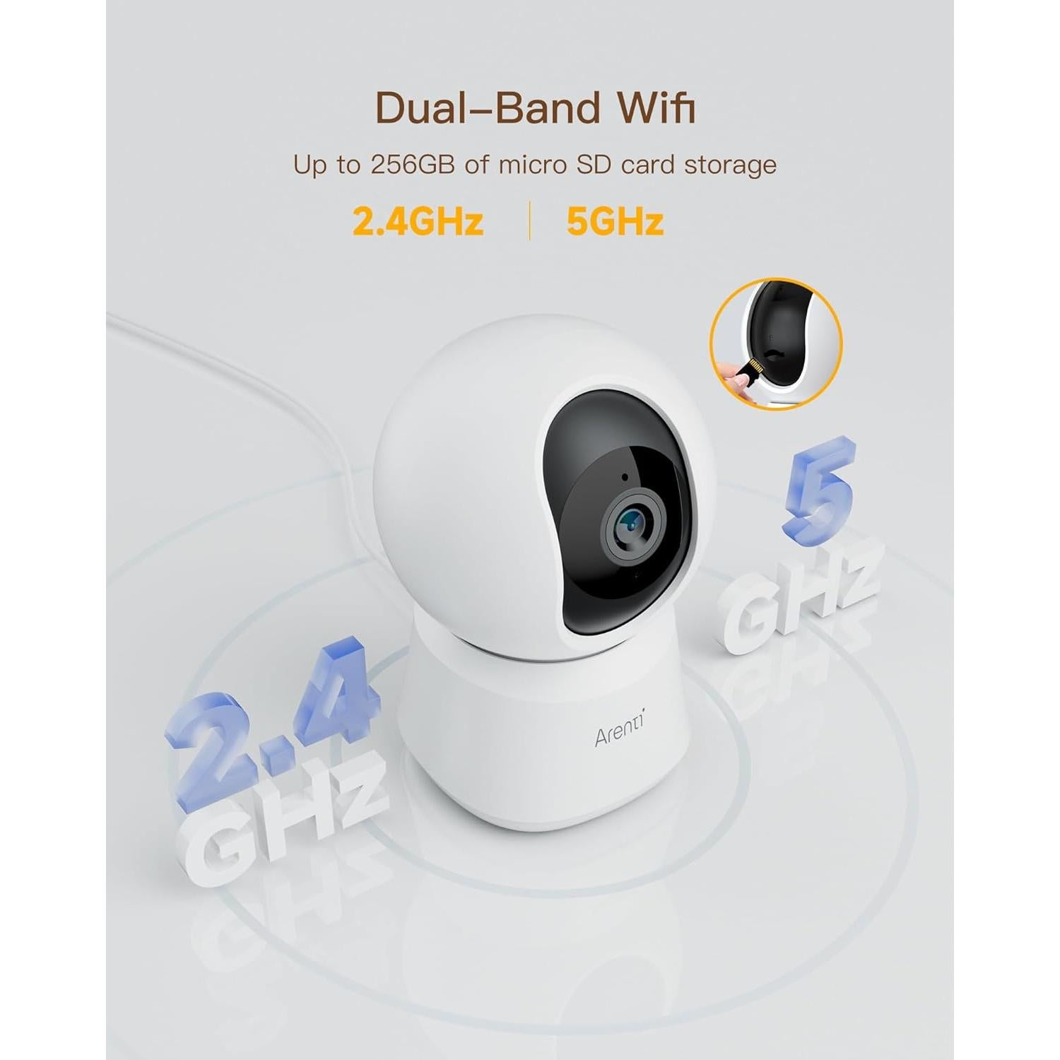 Cámara de Seguridad ARENTI P2Q 4MP WiFi Doble Banda