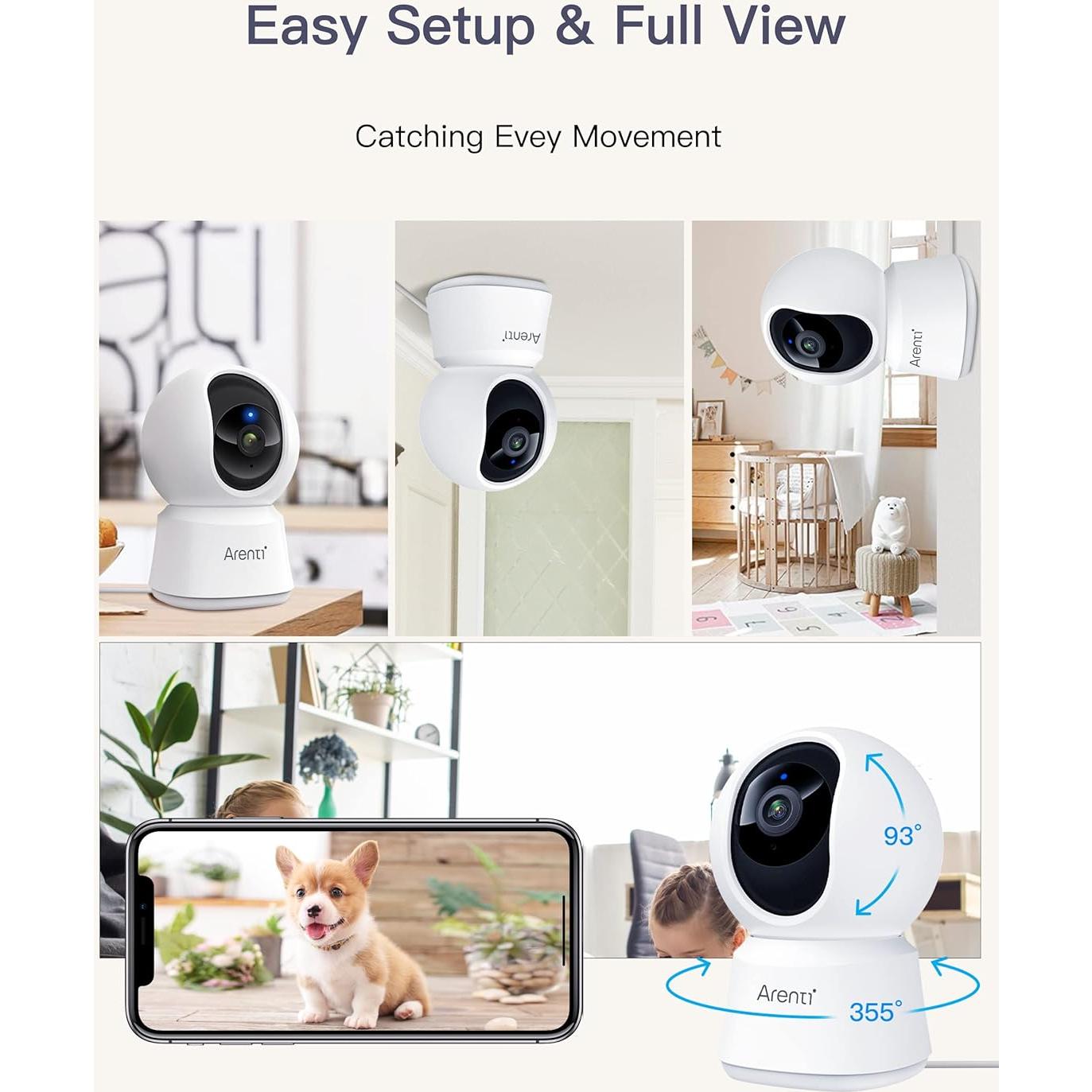 Cámara de Seguridad ARENTI P2Q 4MP WiFi Doble Banda