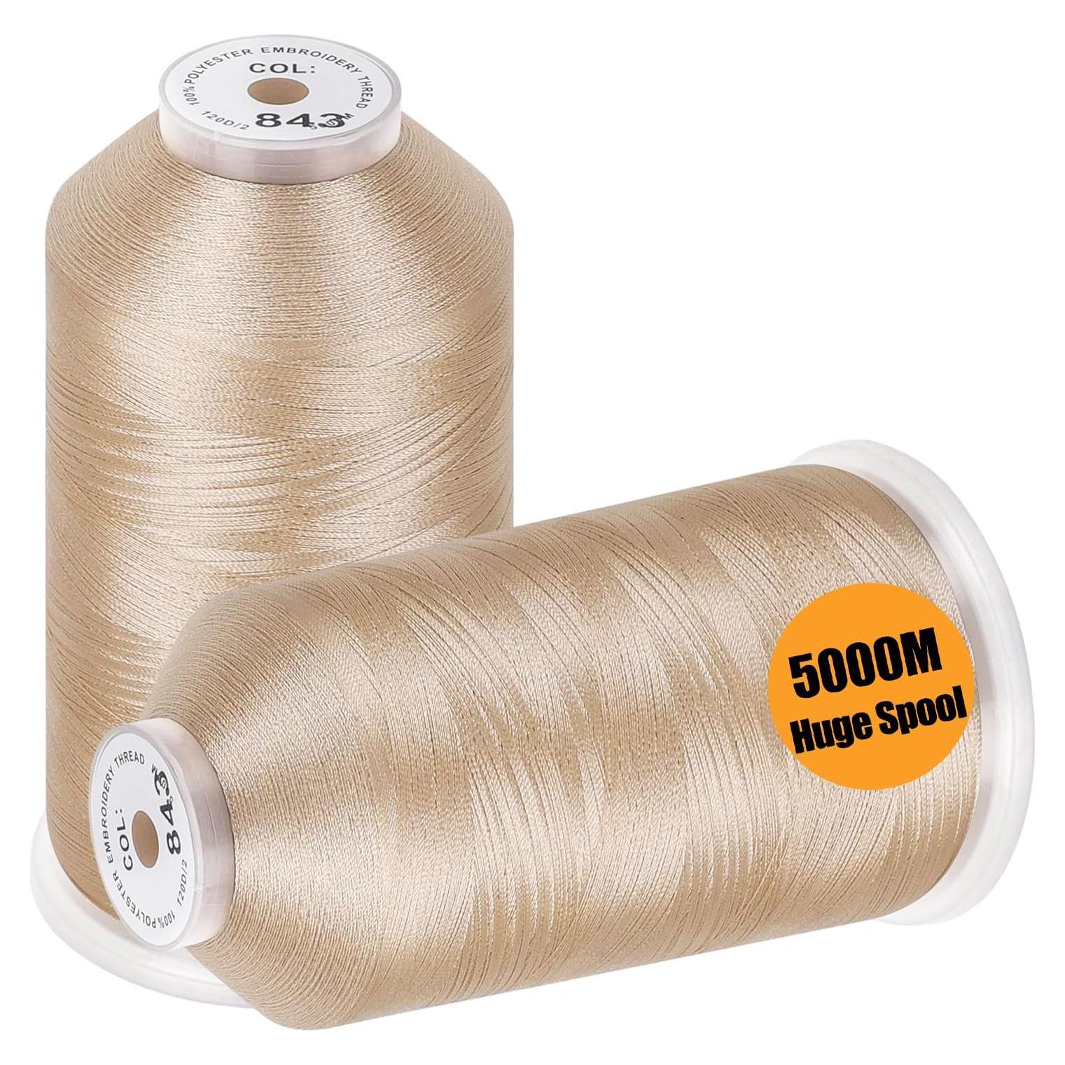 Hilo de Bordado New brothread 5000M 40WT Poliester Beige
