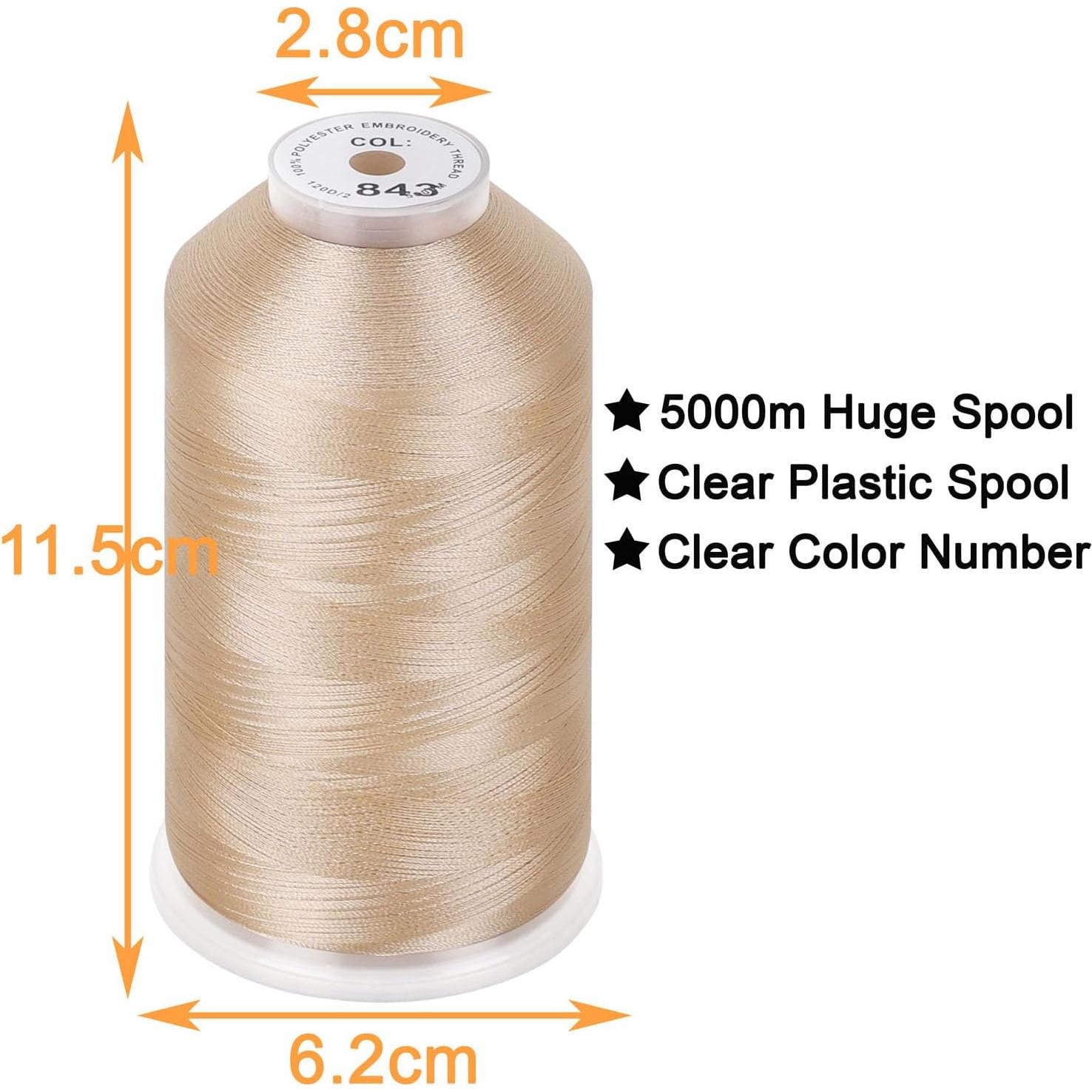 Hilo de Bordado New brothread 5000M 40WT Poliester Beige