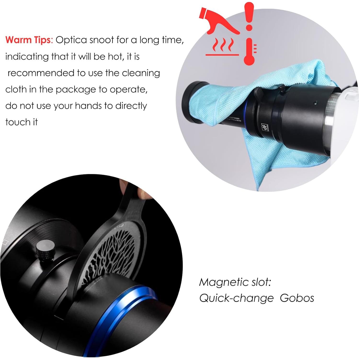 Montura Bowens Snoot Óptico DF para Fotografía Amaran 150C