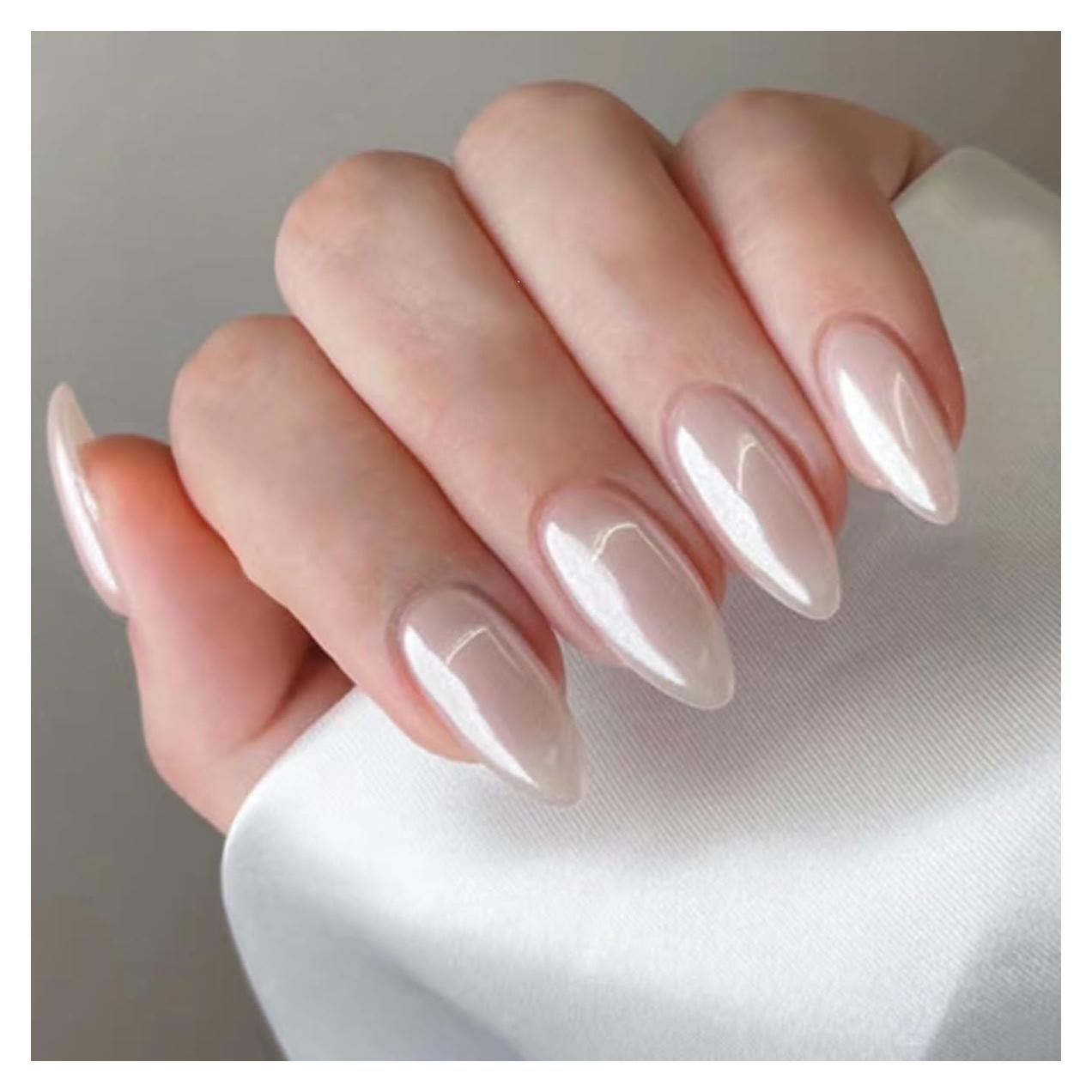 Uñas Postizas Almendra Mediana CTTHNBD 24 Pcs Acrílicas Brillantes