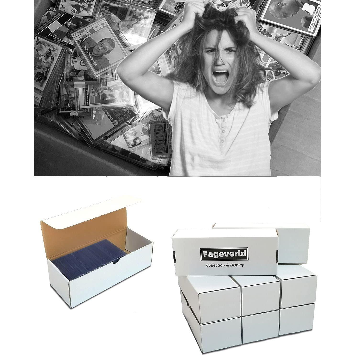 Caja de almacenamiento Fageverld para 1200 tarjetas deportivas