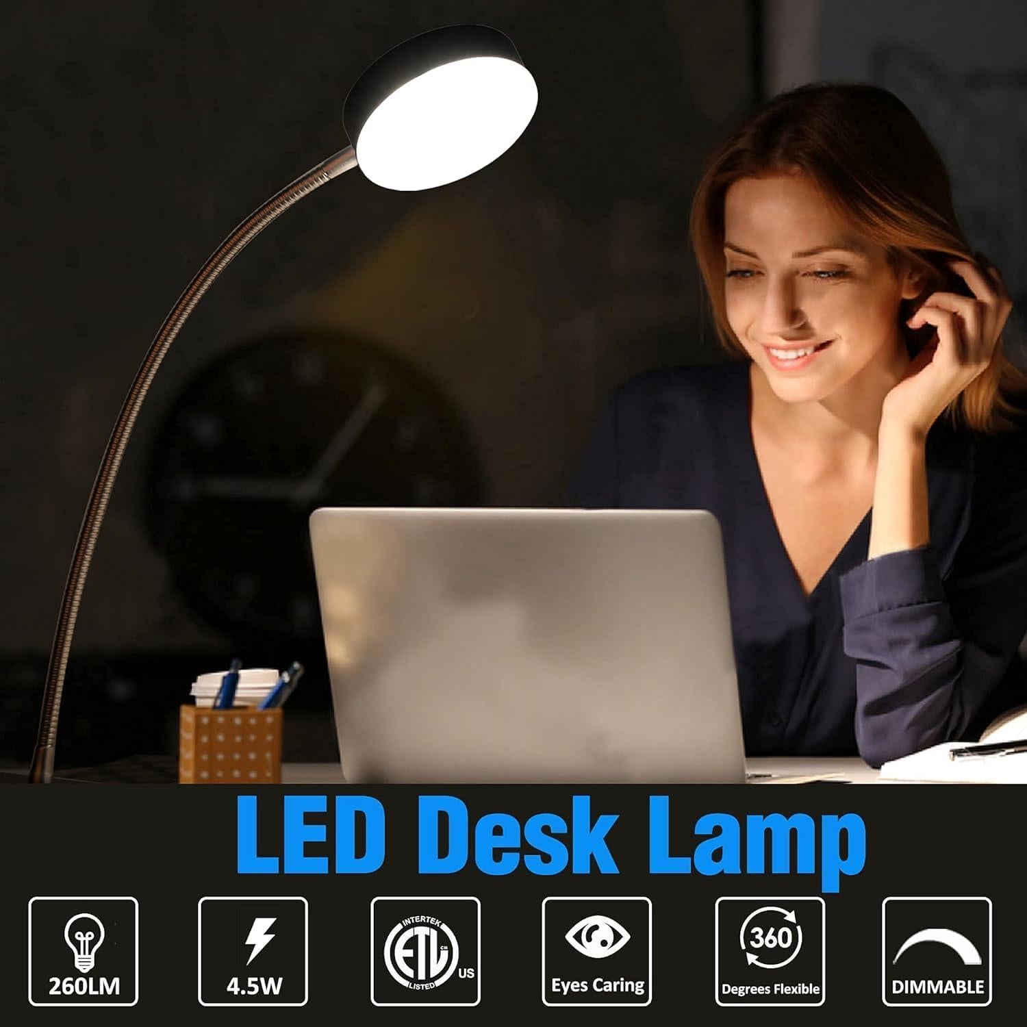 Lámpara de Abrazadera LED WaysPride con Cuello de Ganso 4000K