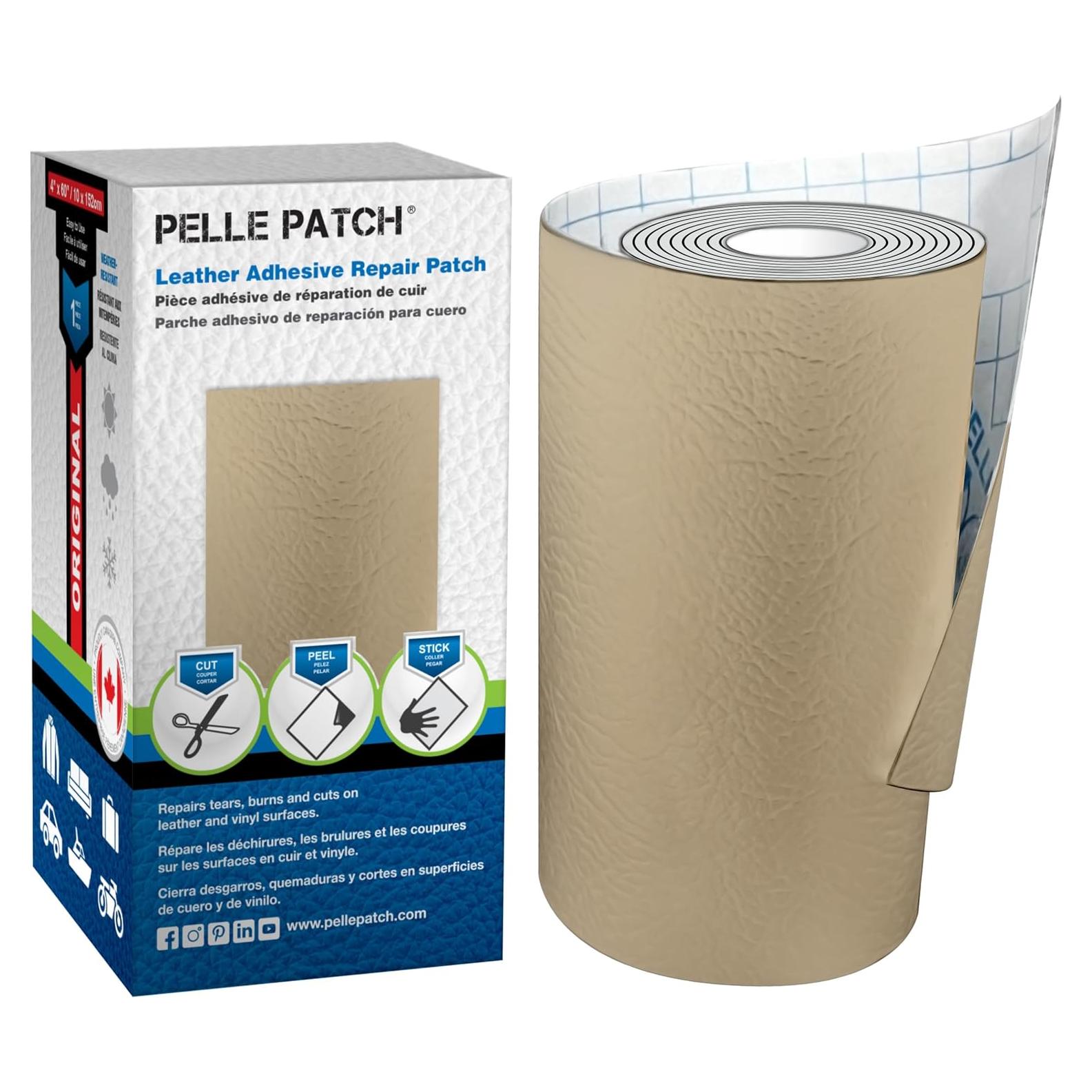Pelle Patch Parche Reparación Cuero Vinilo 10x152 cm Beige
