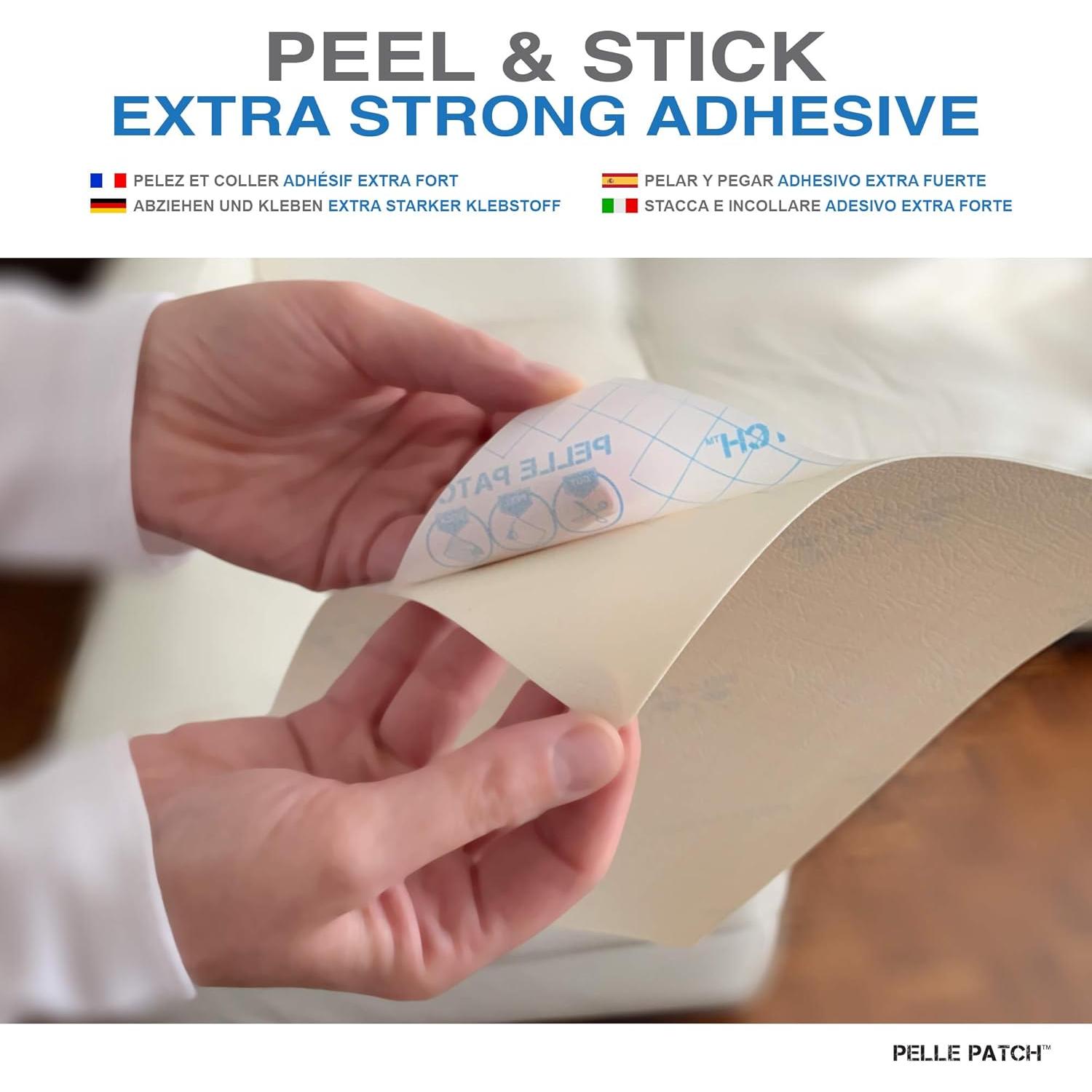 Pelle Patch Parche Reparación Cuero Vinilo 10x152 cm Beige