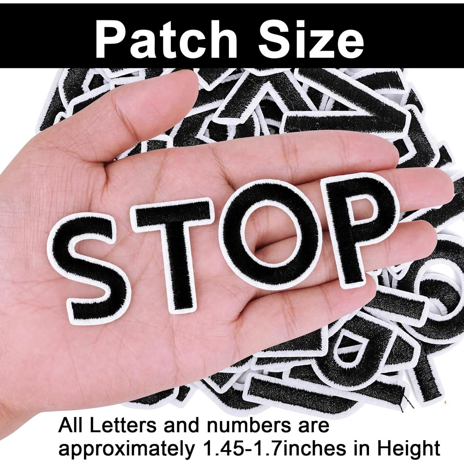 72 Piezas Parche de Letras y Números Anwenk Negro 4.3cm