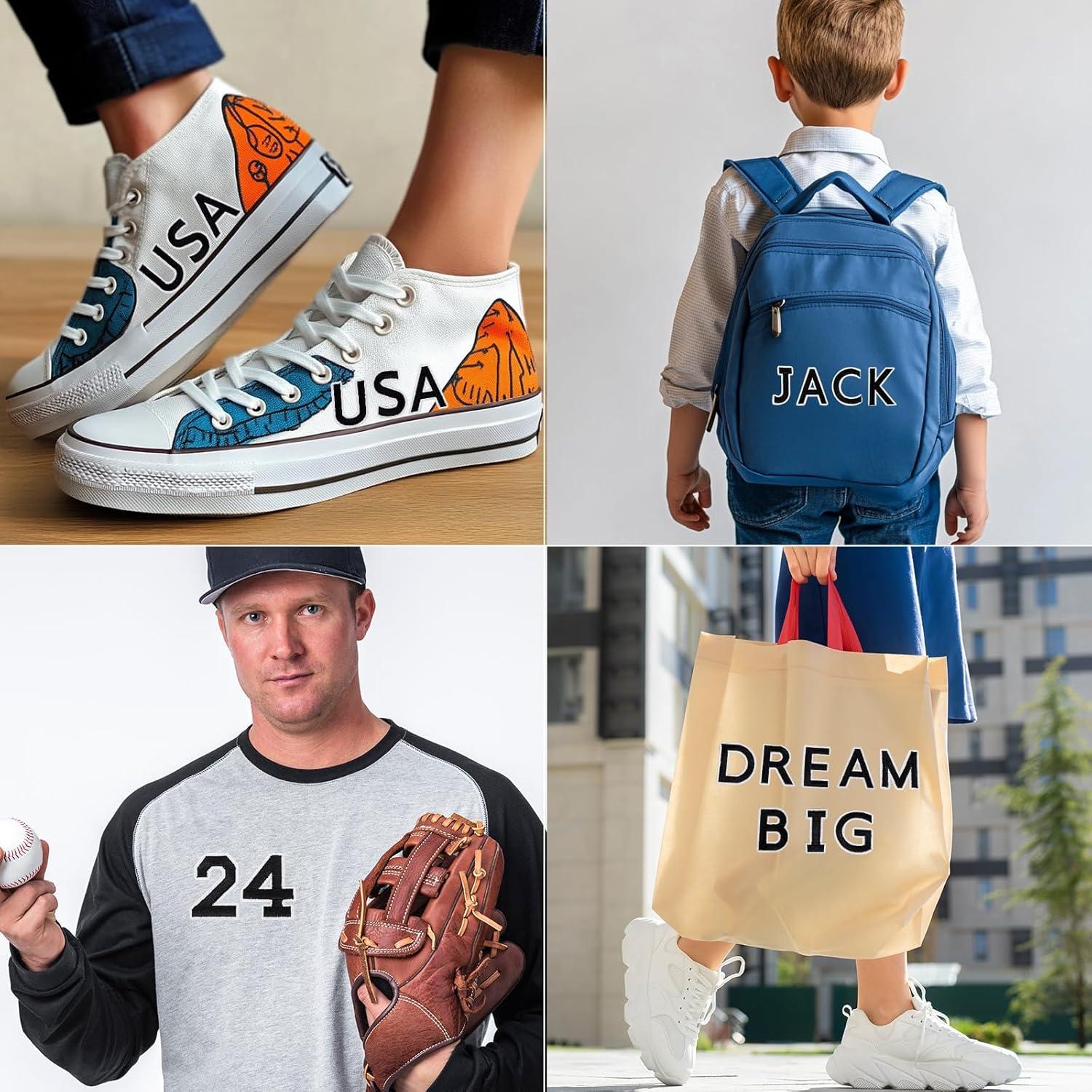 72 Piezas Parche de Letras y Números Anwenk Negro 4.3cm