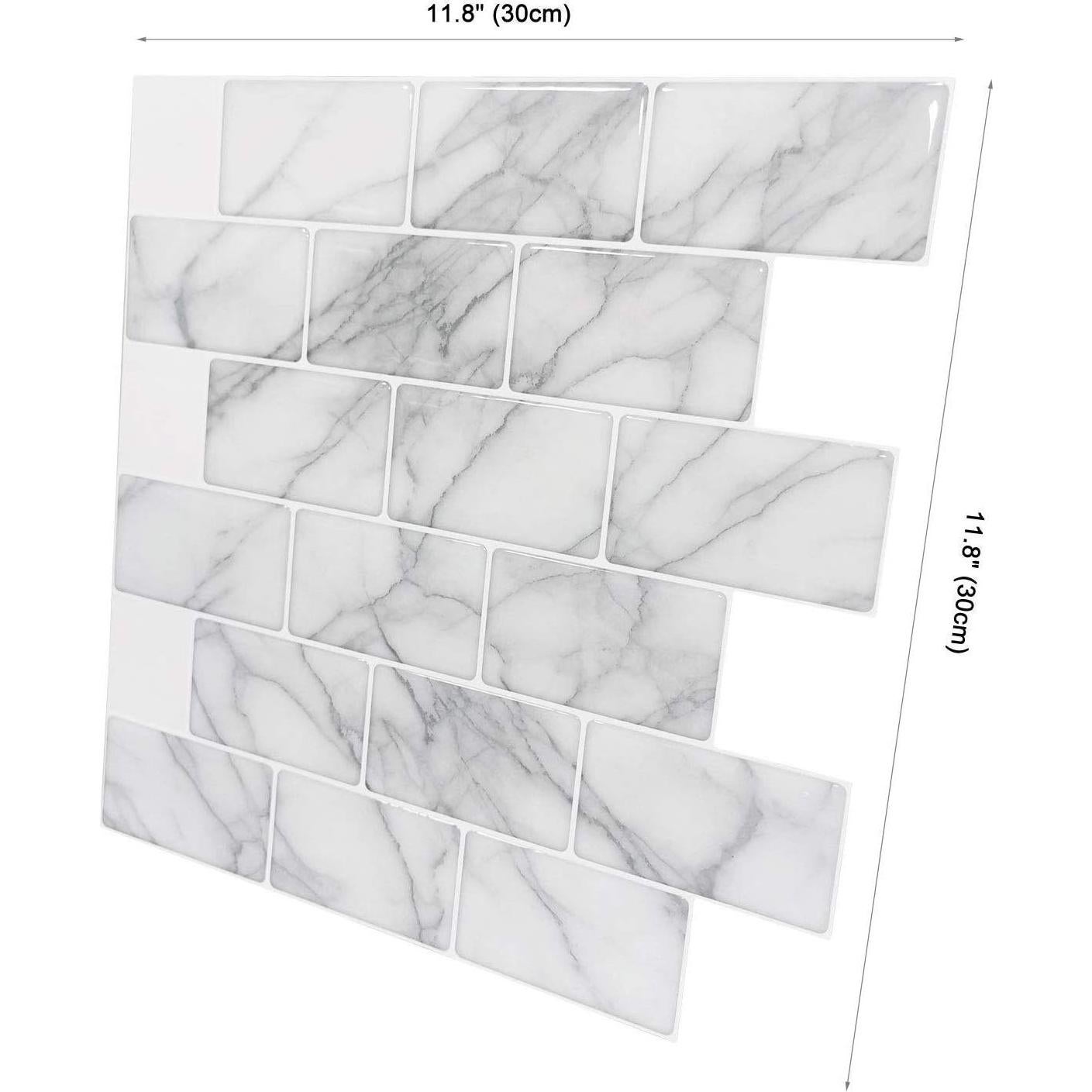 Azulejos Autoadhesivos Art3d 10 Hojas 30.48cm Mármol Gris