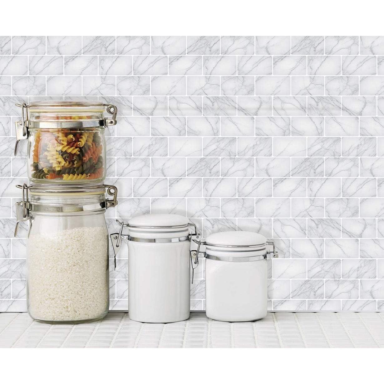 Azulejos Autoadhesivos Art3d 10 Hojas 30.48cm Mármol Gris