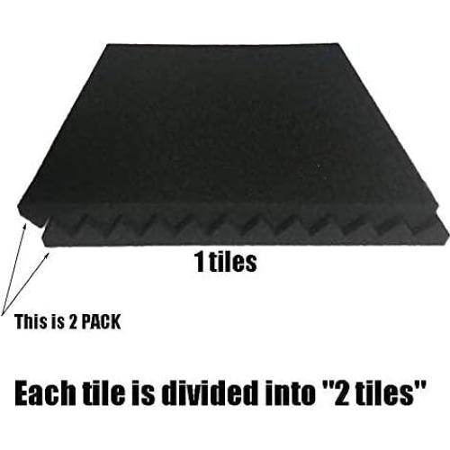 96 Pack Espuma Acústica Aislante de Sonido Negra 30x30 cm