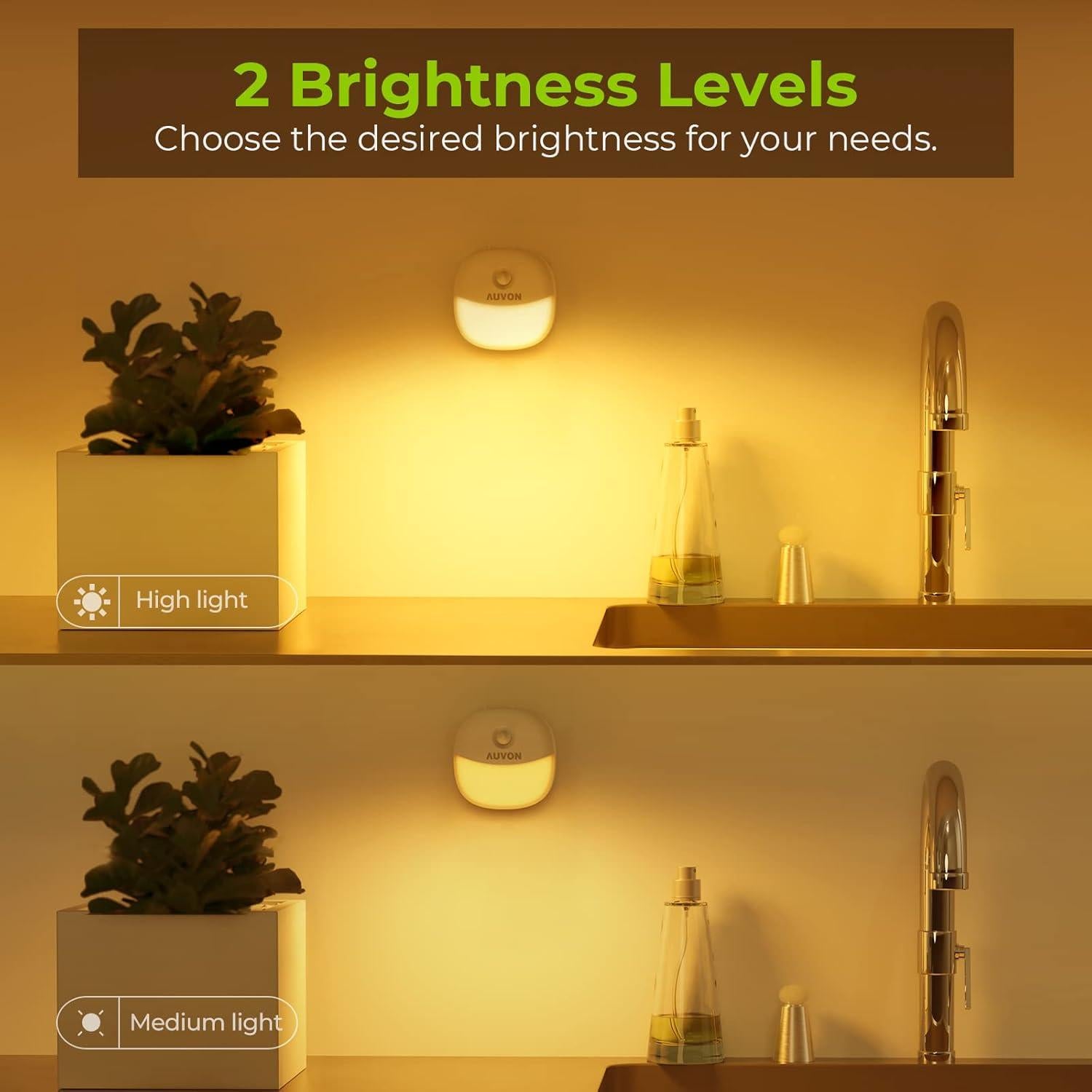 Luz Nocturna Recargable AUVON Mini con Sensor de Movimiento