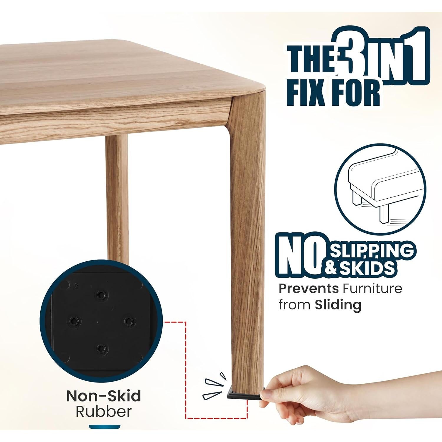 Estabilizador de Mesa Redondo Negro - Paquete de 6 - Antideslizante