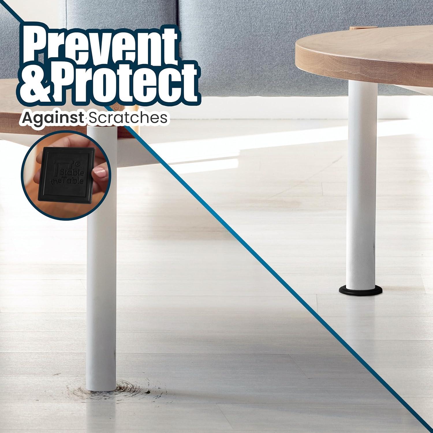 Estabilizador de Mesa Redondo Negro - Paquete de 6 - Antideslizante