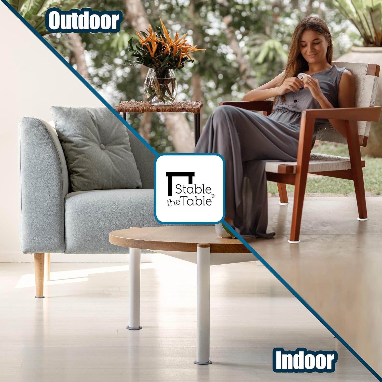 Estabilizador de Mesa Redondo Negro - Paquete de 6 - Antideslizante